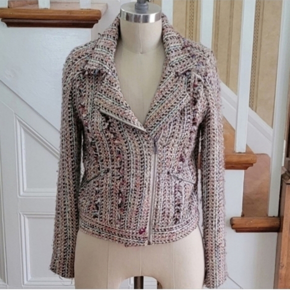 American Rag Jackets & Blazers - AMERICAN RAG Tweed Multicolor Zip Up Jacket Size XS